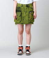 <Archive Sale>Acid Washed Cargo Skirt-Aries-Forget-me-nots Online Store