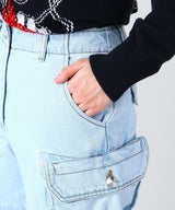 <Archive Sale>Blue Womens Washed Cargo-WE11DONE-Forget-me-nots Online Store