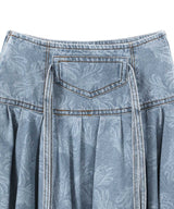 <Archive Sale>Blue Allover Printed Flare Denim Long Sk-WE11DONE-Forget-me-nots Online Store