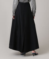 <Archive Sale>Black Wool Silk Slit Detail Long Dress-WE11DONE-Forget-me-nots Online Store