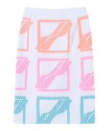 <Archive Sale>Multi Logo White Slit Jersey Skirt-WE11DONE-Forget-me-nots Online Store