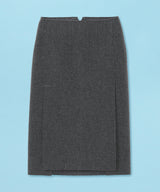 <Archive Sale>Grey Wool H-Line Slit Detail Midi Skirt-WE11DONE-Forget-me-nots Online Store