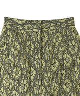 <Archive Sale>Yellow Lace Layered Cotton Midi Skirt-WE11DONE-Forget-me-nots Online Store
