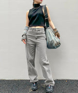 Pigment Dyeing Denim Pants-Forget-me-nots-Forget-me-nots Online Store