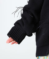 <Archive Sale>Oversized Cardigan With Feathers Pulls-MARQUES ALMEIDA-Forget-me-nots Online Store