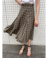 <Archive Sale>Viscorse Tweed Flare Box Pleats Skirt-beautiful people-Forget-me-nots Online Store