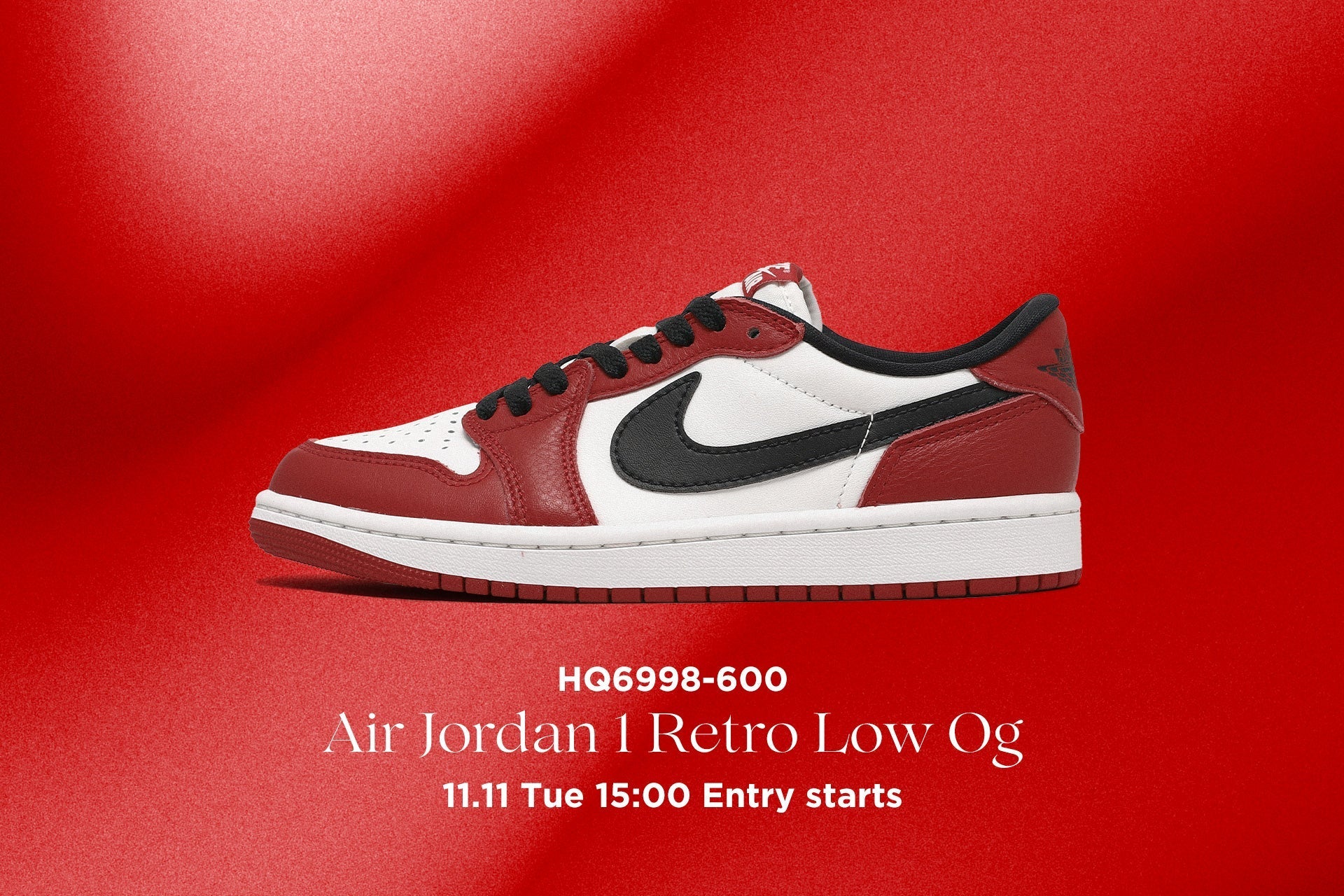 抽選販売のお知らせ<br>Air Jordan 1 Retro Low Og