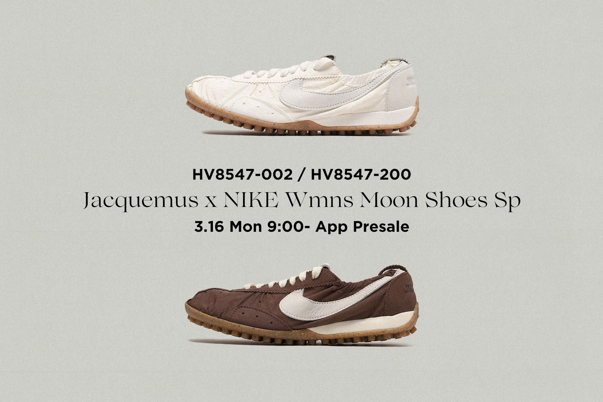 3/16(月)アプリ先行発売のお知らせ Jacquemus x Nike Wmns Moon Shoe Sp