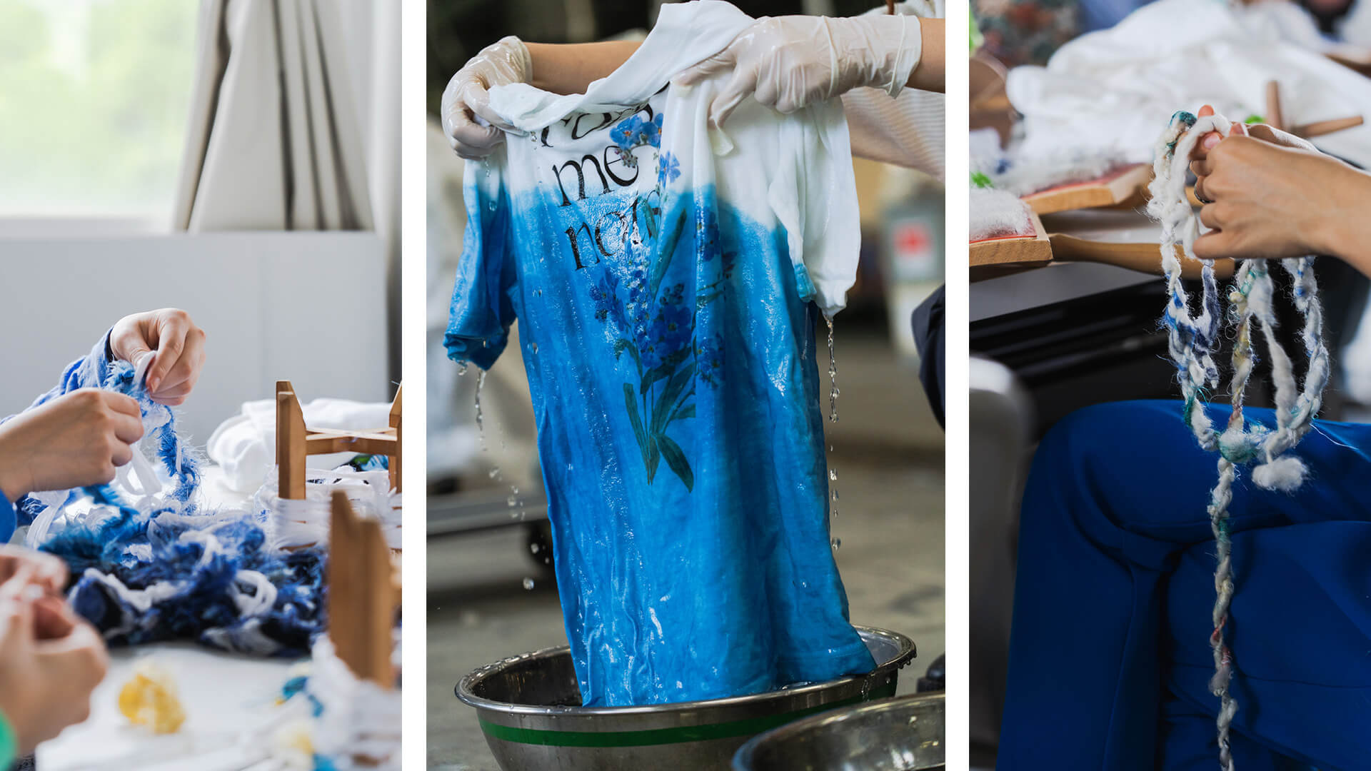 "Every woman is a flower bud. Find it yourself." by first-year students of Tama Art University, Textile Design Department.