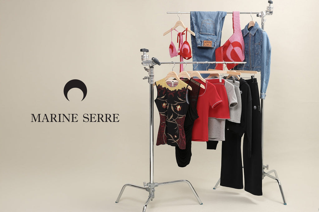 MARINE SERRE ロゴ　デニム　34 Marine Serre Spring Summer 2026 Collection｜スニーカー