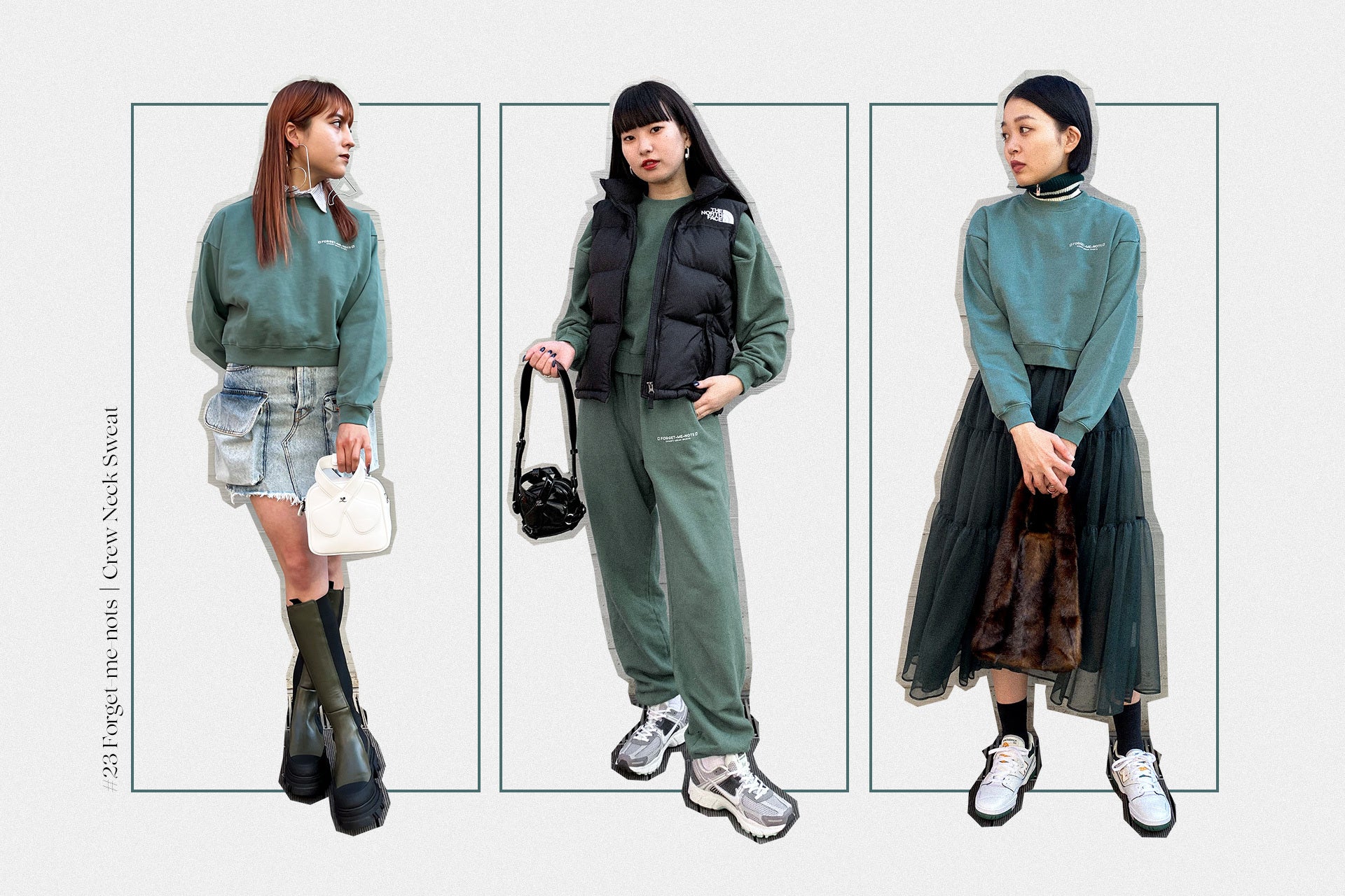 Mix and Match#23 Forget-me-nots｜Crew Neck Sweat