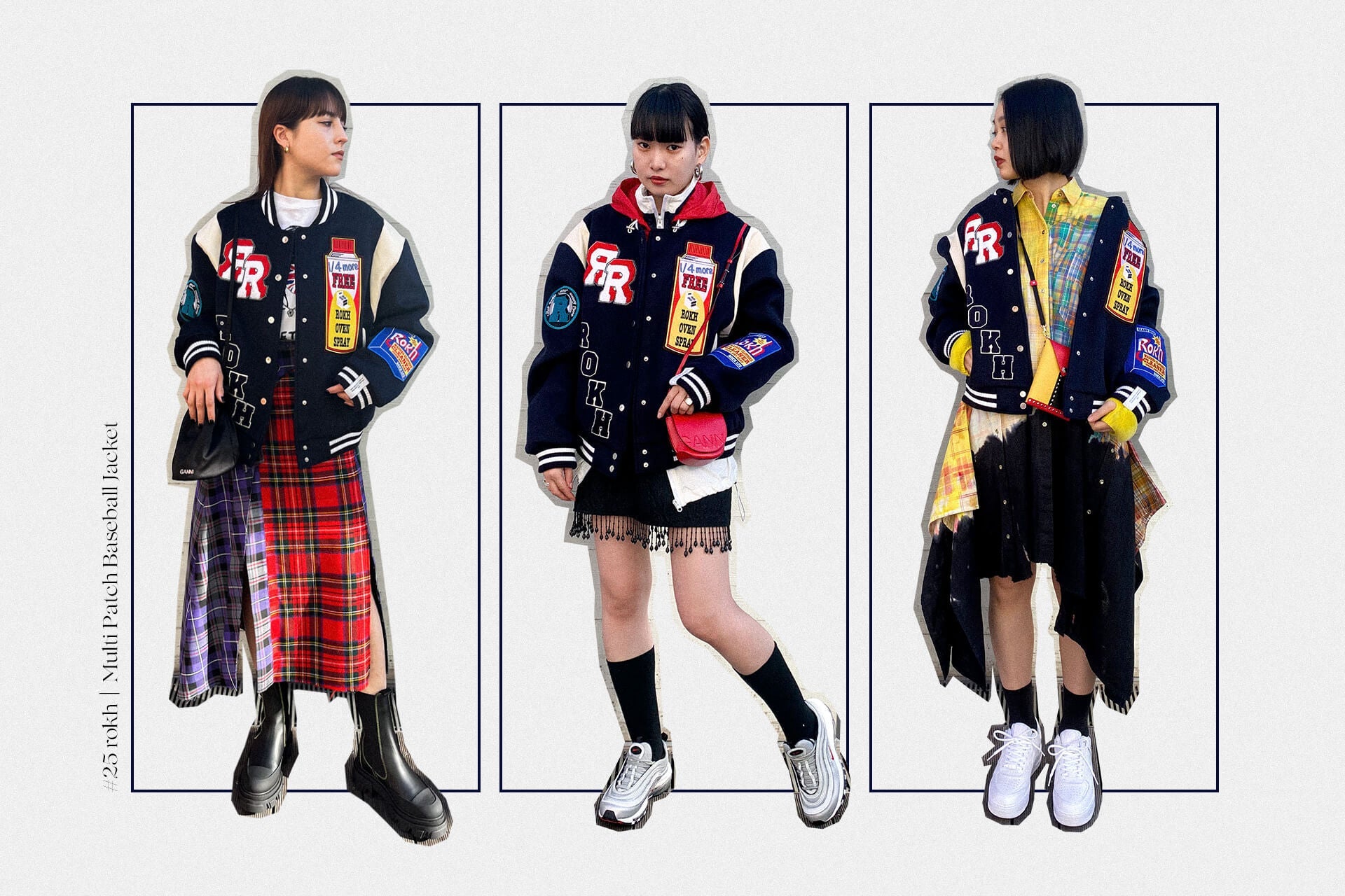 Mix and Match#25 rokh｜Multi Patch Baseball Jacket