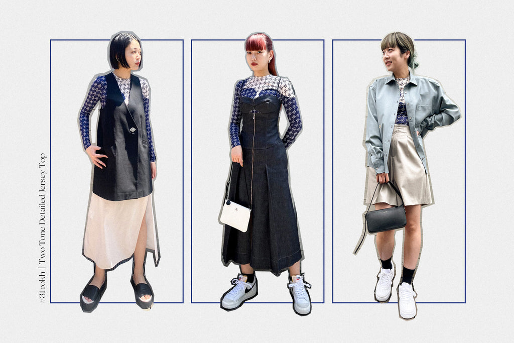 トップス rokh Two Tone Detailed Jersey Top Mix and Match#31 rokh｜Two Tone Detailed Jersey Top｜スニーカー