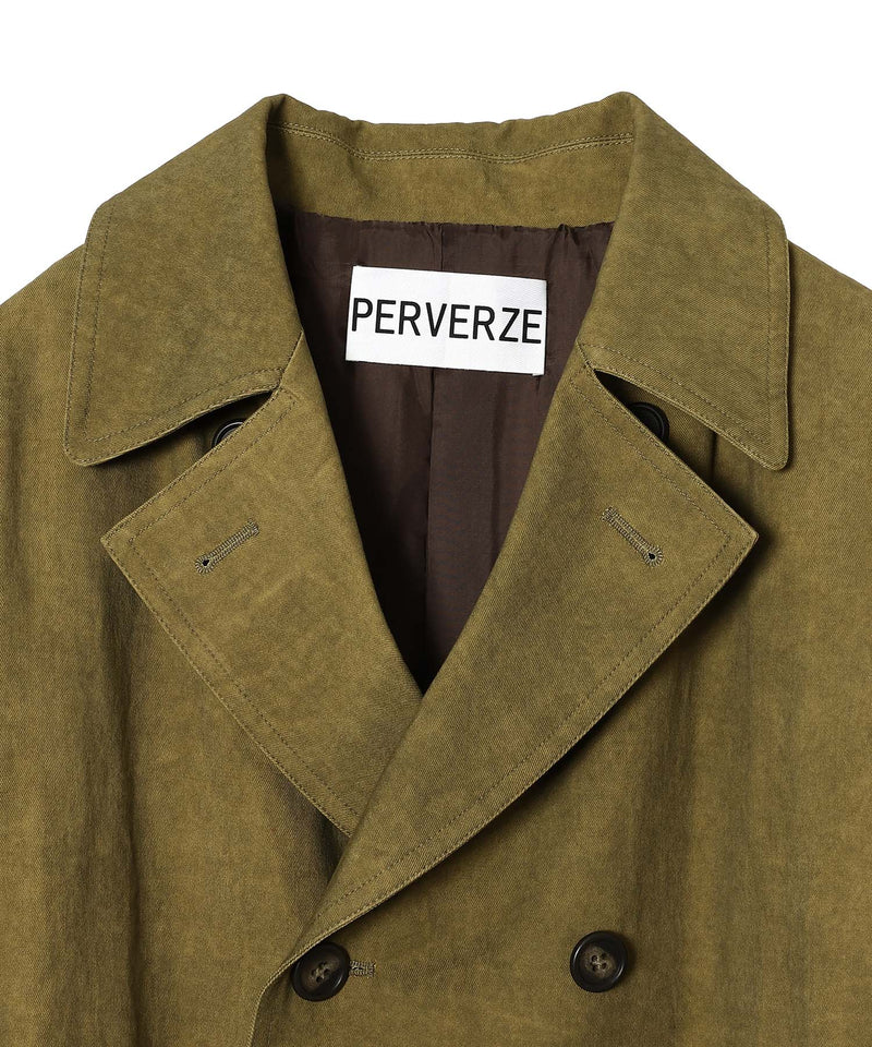 Rough Twill Long Coat-PERVERZE-Forget-me-nots Online Store