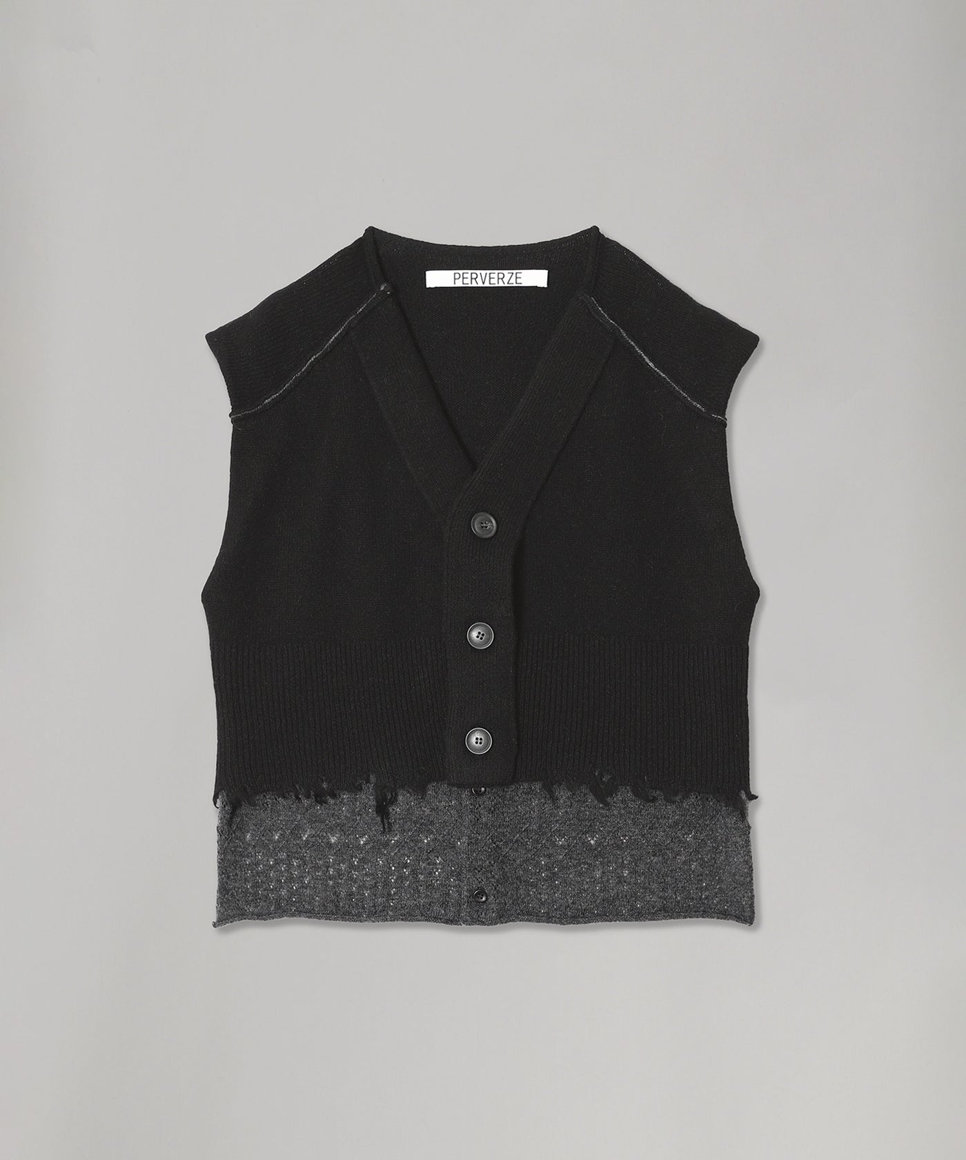 パーバーズ(PERVERZE)｜Lambs-Wool Layered Knit Vest