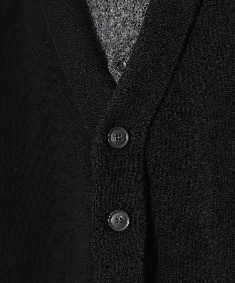 Lambs-Wool Layered Knit Cardigan-PERVERZE-Forget-me-nots Online Store