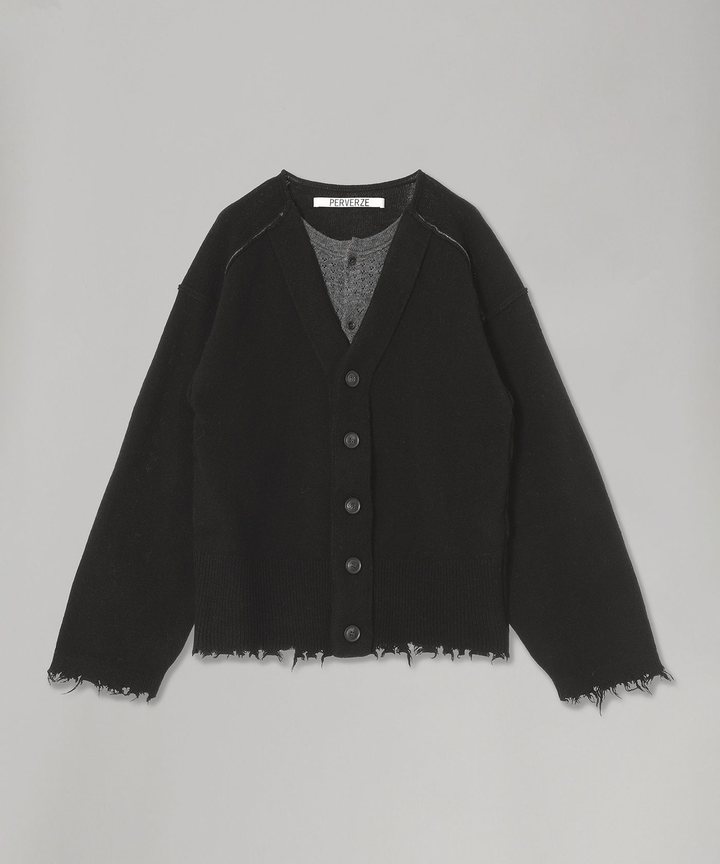 パーバーズ(PERVERZE)｜Lambs-Wool Layered Knit Cardigan