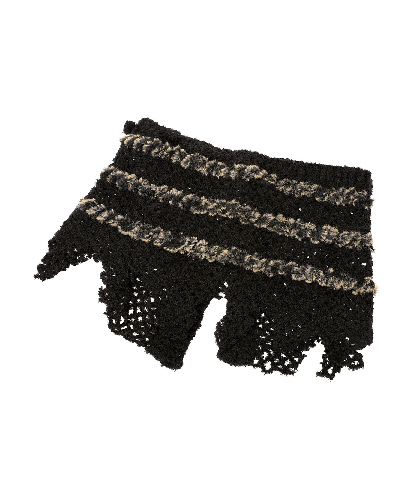 Fluffy-Trim Mesh Knit Apron｜パーバーズ(PERVERZE)｜Forget-me-nots