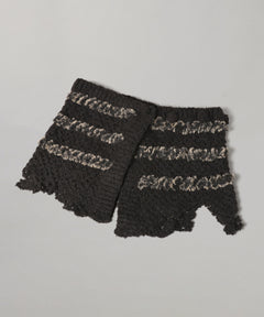 Fluffy-Trim Mesh Knit Apron-PERVERZE-Forget-me-nots Online Store