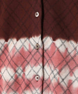 Dip-Dye Check Knit Cardigan-PERVERZE-Forget-me-nots Online Store