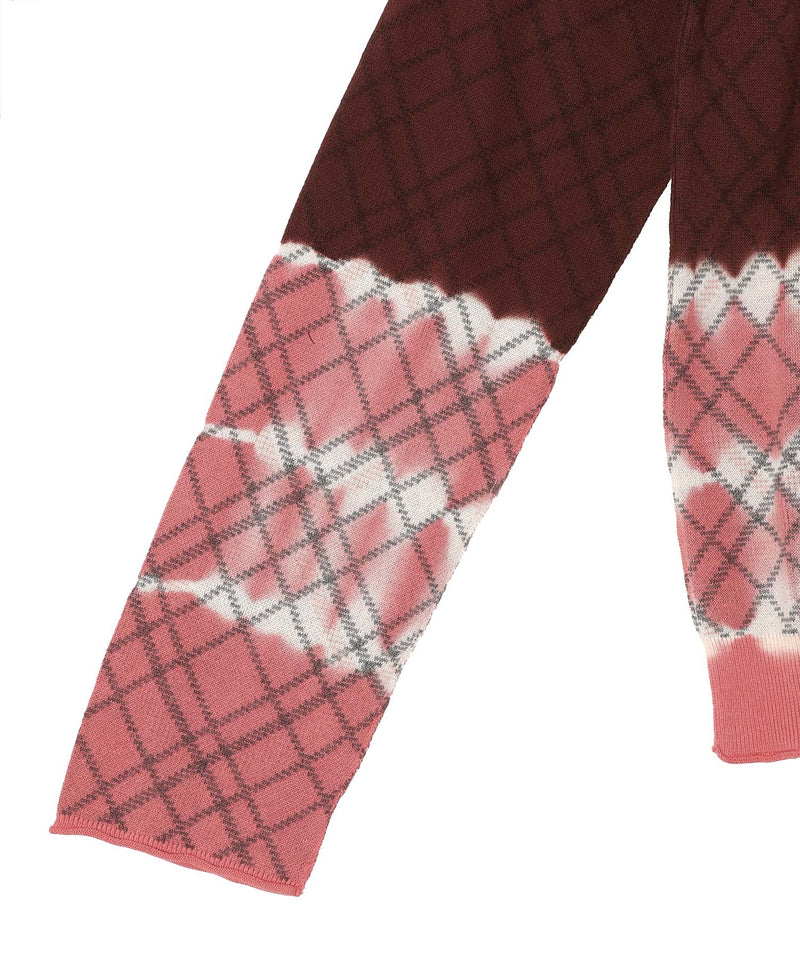 Dip-Dye Check Knit Cardigan｜パーバーズ(PERVERZE)｜Forget-me-nots