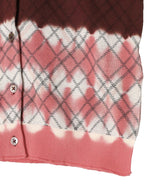 Dip-Dye Check Knit Cardigan-PERVERZE-Forget-me-nots Online Store