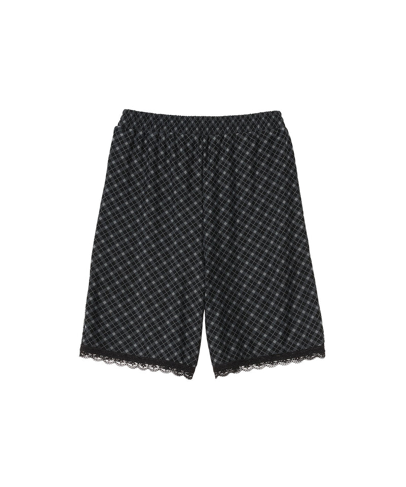 Lace-Trim Loose Slip Shorts|パーバーズ(PERVERZE)|Forget-me-nots Lace-Trim Loose Slip Shorts|パーバーズ(PERVERZE)|Forget-me-nots