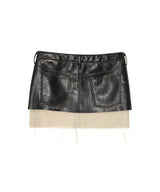 Washed Leather Mini Skirt-PERVERZE-Forget-me-nots Online Store
