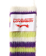 Fluffy Striped Gloves-Charles Jeffrey LOVERBOY-Forget-me-nots Online Store