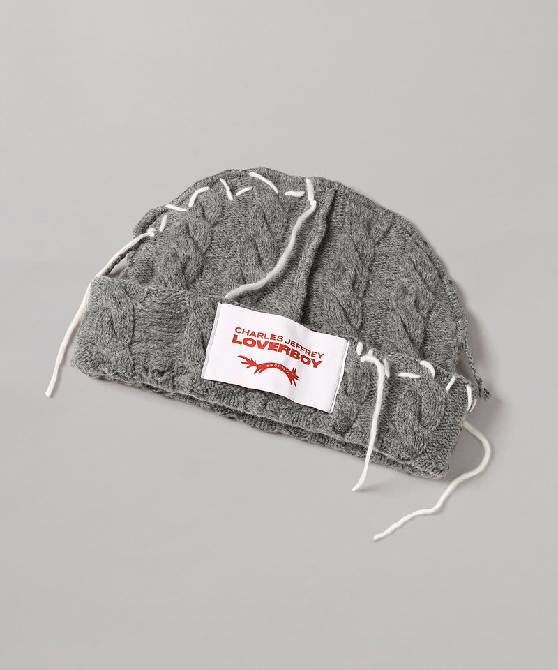 Loverboy Cable Beanie-Charles Jeffrey LOVERBOY-Forget-me-nots Online Store