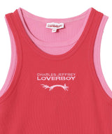 Double Logo Tank Top-Charles Jeffrey Loverboy-Forget-me-nots Online Store