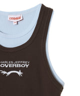 Double Logo Tank Top-Charles Jeffrey Loverboy-Forget-me-nots Online Store