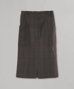 ＜Archive Sale＞Gradation Blockcheck Slit Tight Skirt-beautiful people-Forget-me-nots Online Store