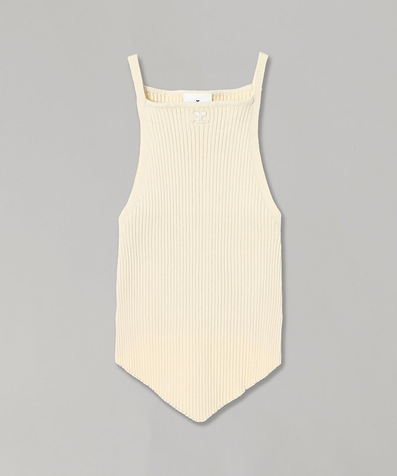 Rib Knit Pointy Tank Top-courrèges-Forget-me-nots Online Store