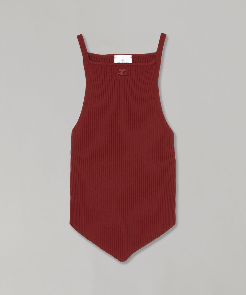 Rib Knit Pointy Tank Top-courrèges-Forget-me-nots Online Store