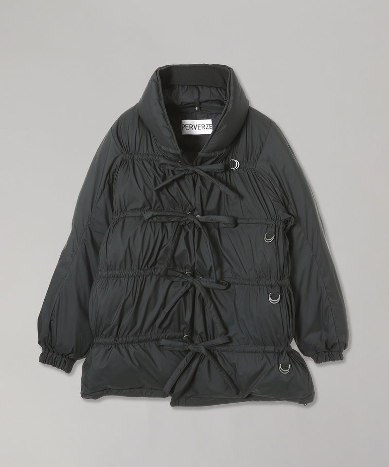 String Multiple Midi Down Jacket-PERVERZE-Forget-me-nots Online Store