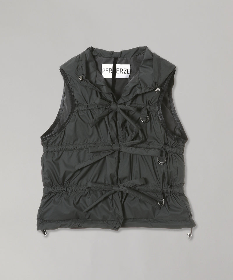 String Multiple Down Vest-PERVERZE-Forget-me-nots Online Store