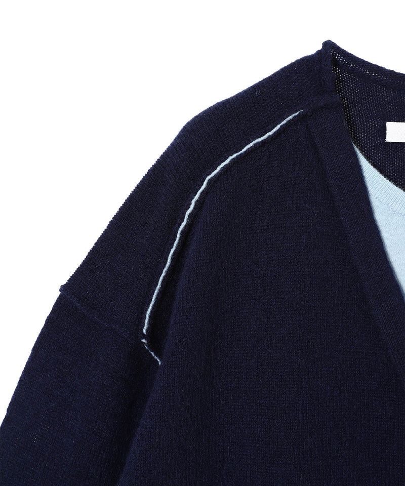 Twin Layered Knit Cardigan-PERVERZE-Forget-me-nots Online Store