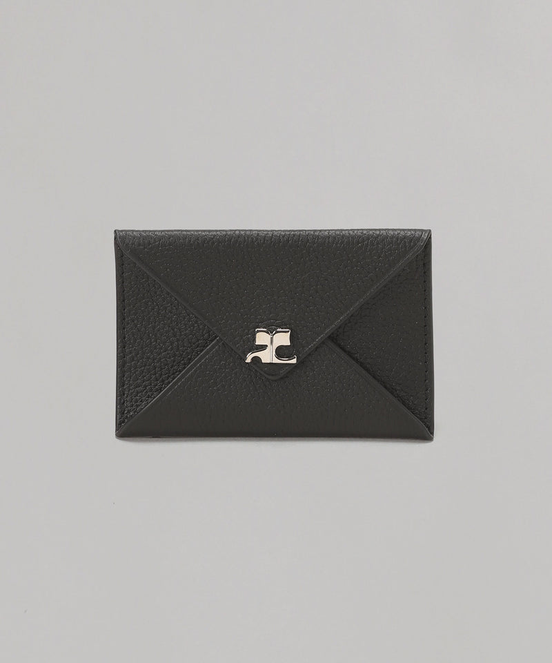 Folded Grained Leather Cardholder-courrèges-Forget-me-nots Online Store