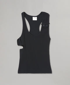 Double Buckle 90S Rib Tank Top-courrèges-Forget-me-nots Online Store