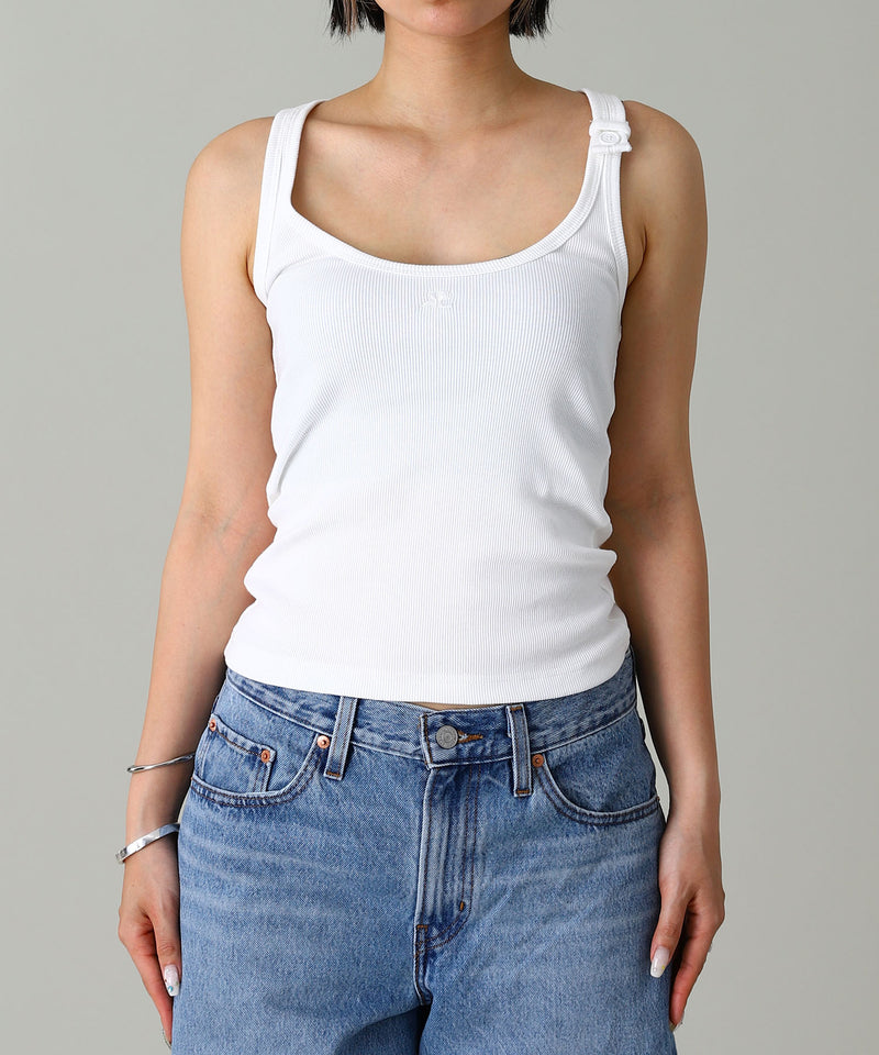 クレージュ(courrèges)｜Buckle 90S Rib Tank Top