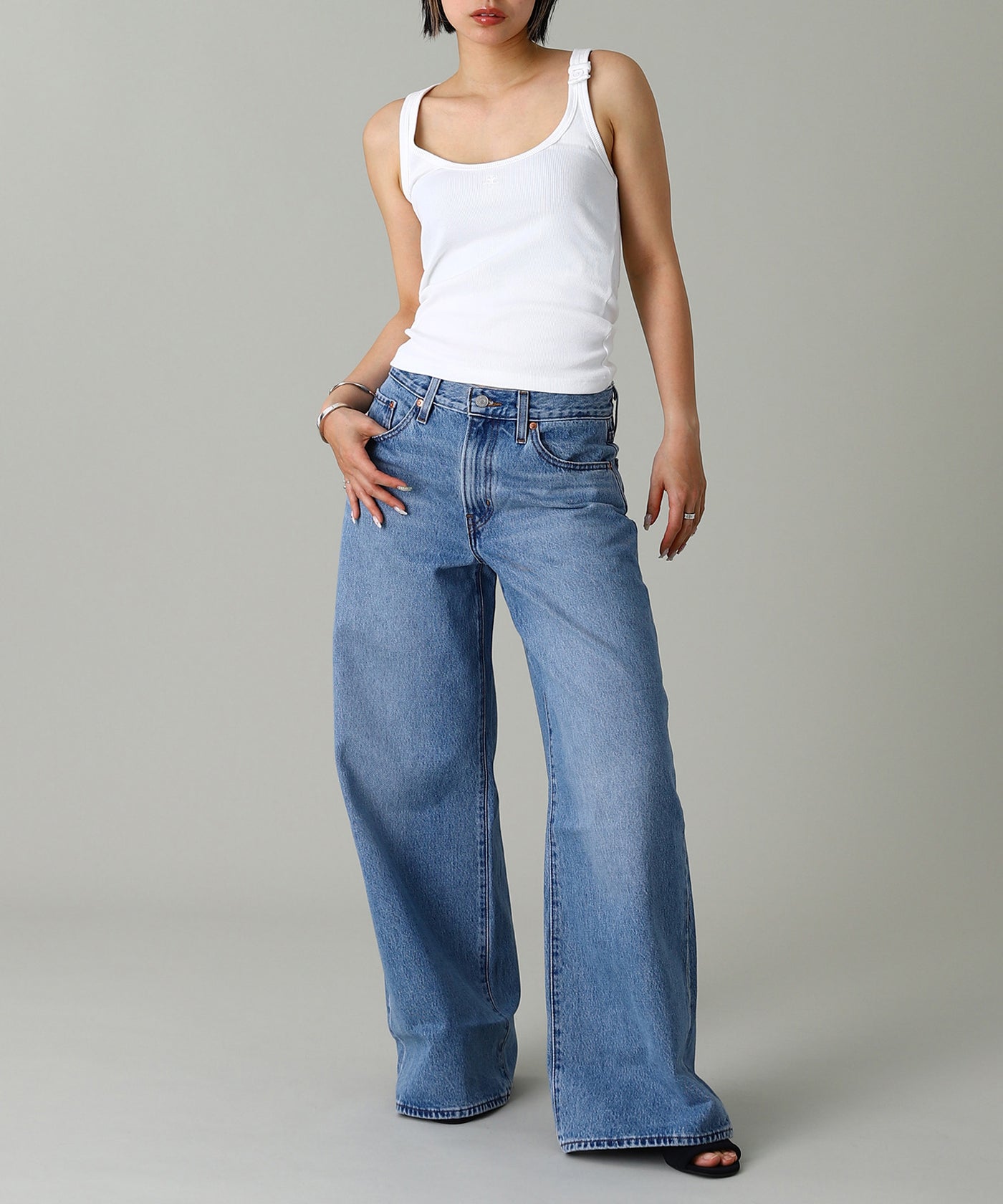 クレージュ(courrèges)｜Buckle 90S Rib Tank Top