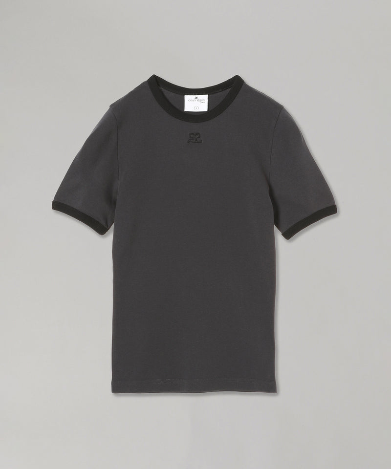 Signature Contrast T-Shirt-courrèges-Forget-me-nots Online Store