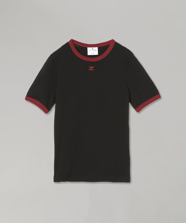 Signature Contrast T-Shirt-courrèges-Forget-me-nots Online Store