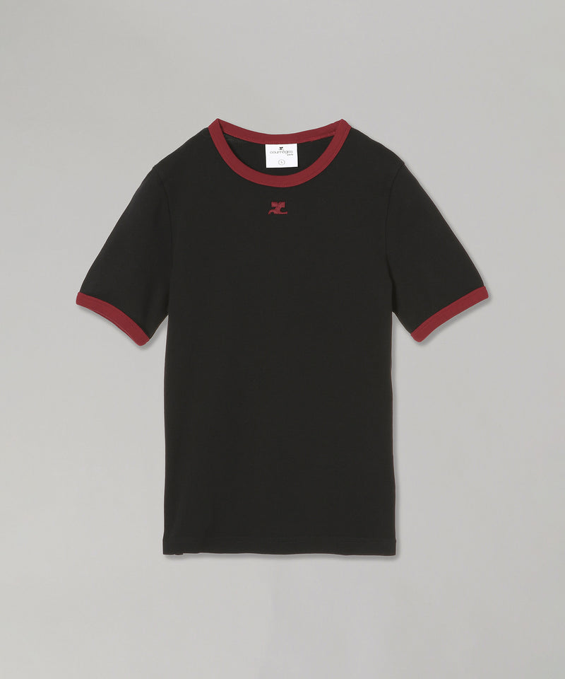 Signature Contrast T-Shirt-courrèges-Forget-me-nots Online Store