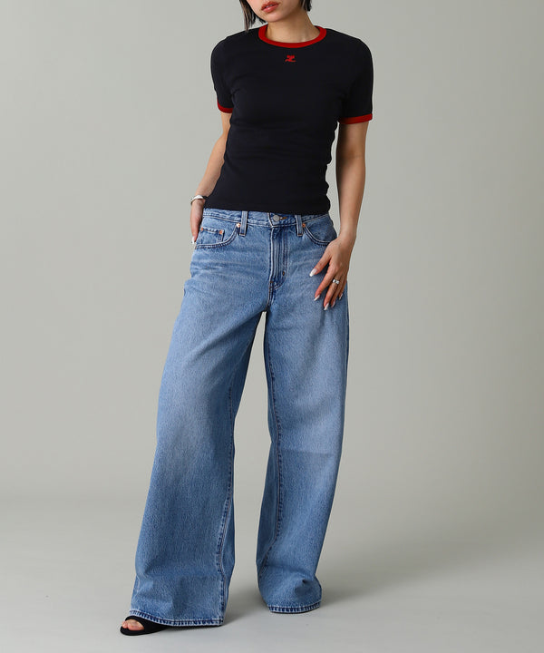 Signature Contrast T-Shirt-courrèges-Forget-me-nots Online Store