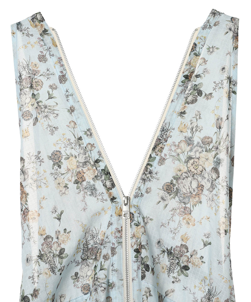 Ripstop Flower Print Flight Zip Up Dress-beautiful people-Forget-me-nots Online Store