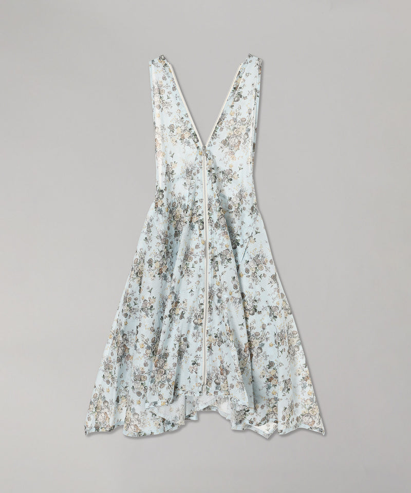 Ripstop Flower Print Flight Zip Up Dress-beautiful people-Forget-me-nots Online Store