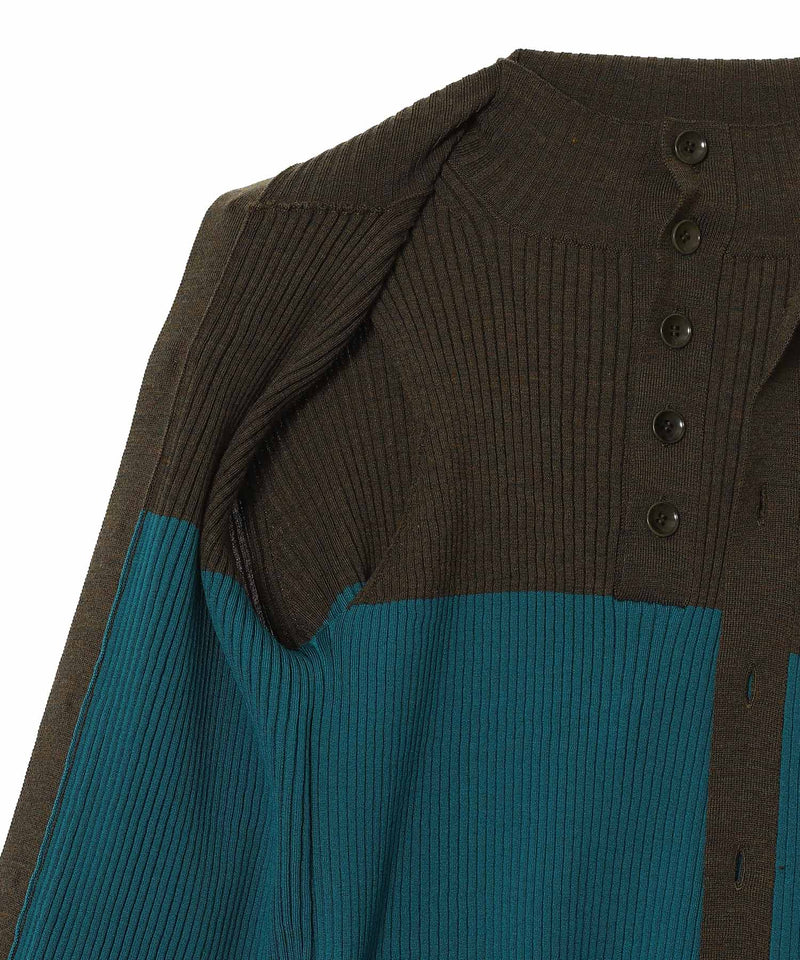 Double-Front Woolrib Knitted Cardigan-beautiful people-Forget-me-nots Online Store