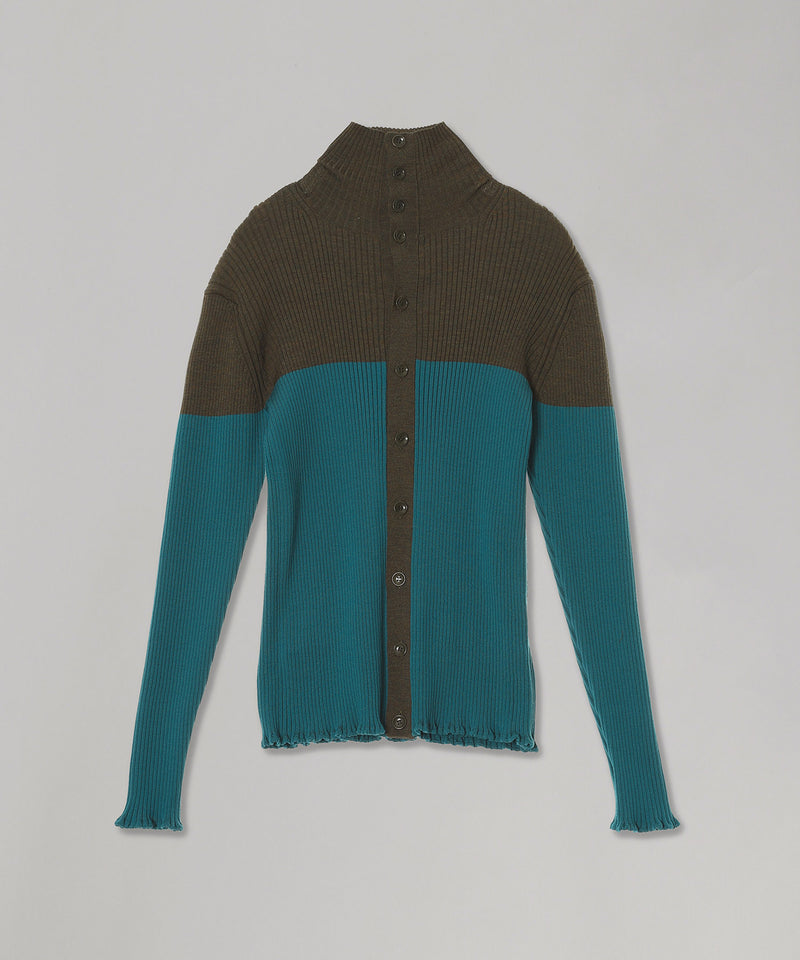Double-Front Woolrib Knitted Cardigan-beautiful people-Forget-me-nots Online Store